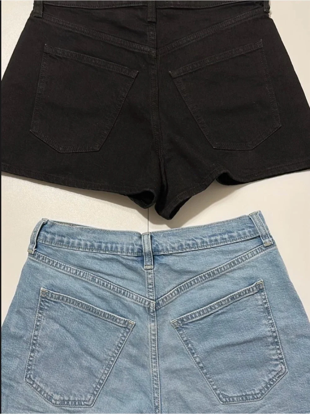 Universal Thread Two-Pack Denim Shorts in Black and Light Blue